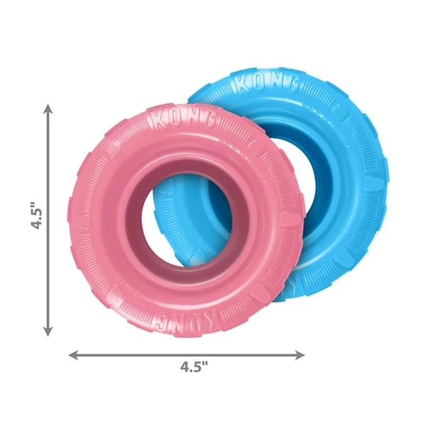 KONG Puppy Tires Delikli Tekerlek Şeklinde Çok Amaçlı Yavru Köpek Oyuncağı M/L - 2