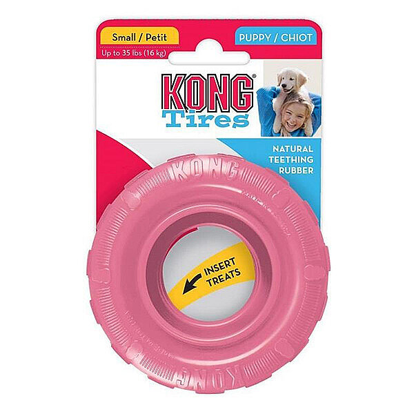 Kong Tyres Delikli Tekerlek Şeklinde Yavru Köpek Oyuncağı 9 cm