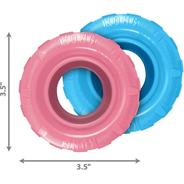 Kong Tyres Delikli Tekerlek Şeklinde Yavru Köpek Oyuncağı 9 cm - 2