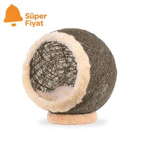 Markamama Küre Şeklinde Kedi Evi 45 CM Naturel