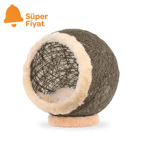 Markamama Küre Şeklinde Kedi Evi 45 CM Naturel
