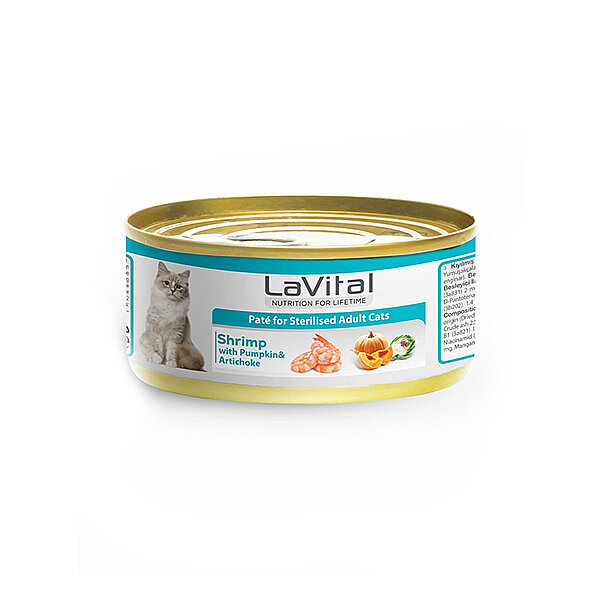 La Vital Karidesli, Balkabağı ve Enginarlı Sterilised Yetişkin Kedi Konservesi 85 Gr