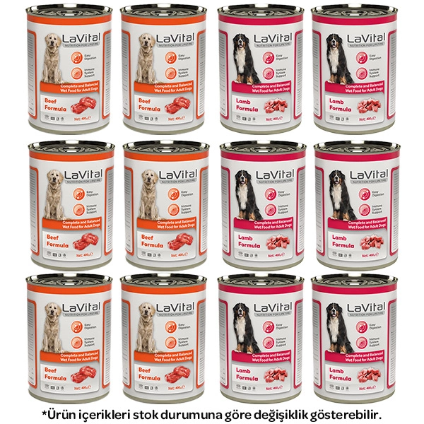La Vital Karışık Köpek Yaş Maması 400 gr X 12 Adet - 1