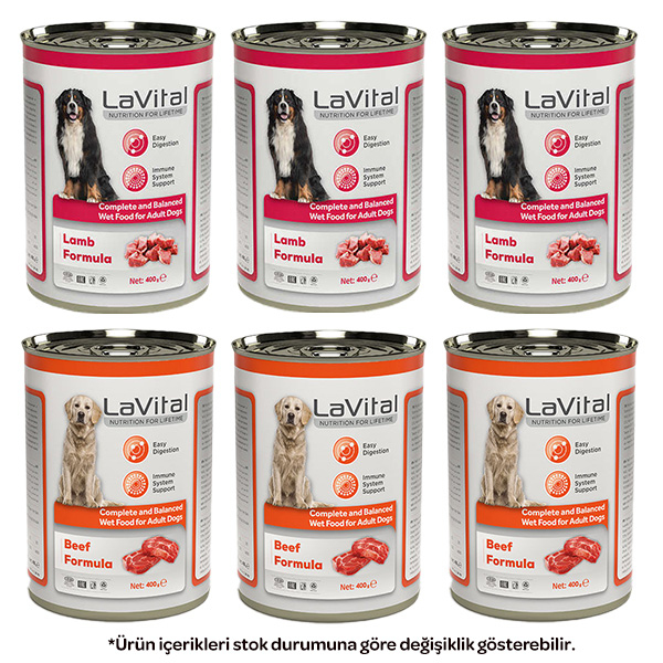 La Vital Karışık Köpek Yaş Maması 400 gr X 6 Adet - 1