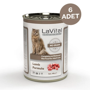 La Vital Kuzu Etli Yaş Kedi Maması 400 Gr x 6 Adet