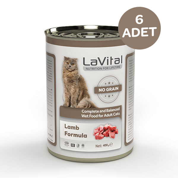 La Vital Kuzu Etli Yaş Kedi Maması 400 Gr x 6 Adet - 1