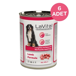 La Vital Kuzu Etli Yaş Köpek Maması 400 Gr x 6 Adet