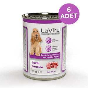 La Vital Kuzu Etli Yavru Köpek Yaş Maması 400 Gr x 6 Adet