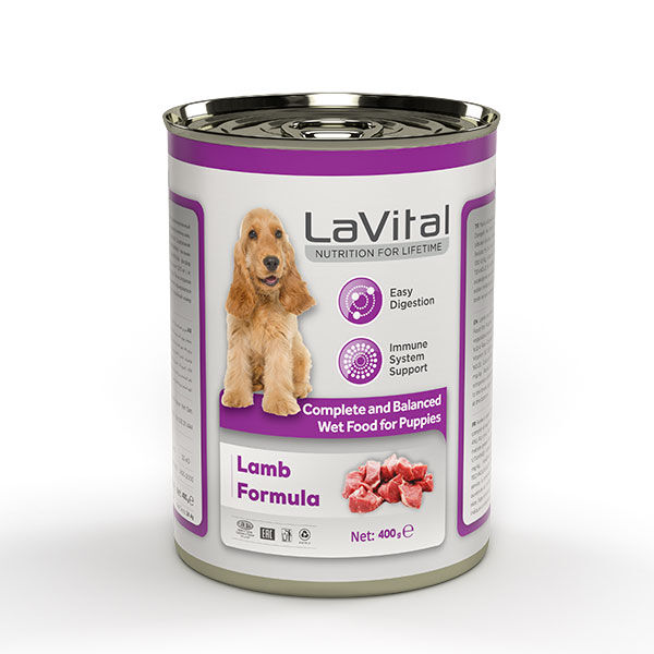 LaVital Kuzu Etli Ezme Yavru Yaş Köpek Maması 400 g - 1