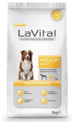 LaVital Somonlu Orta Irk Yetişkin Kuru Köpek Maması 3 kg