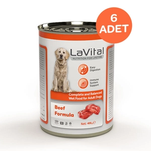 La Vital Sığır Etli Yaş Köpek Maması 400 Gr x 6 Adet