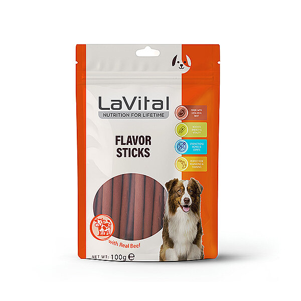 LaVital Sığır Etli Yumuşak Çubuk Köpek Ödül Maması 100 g - 1