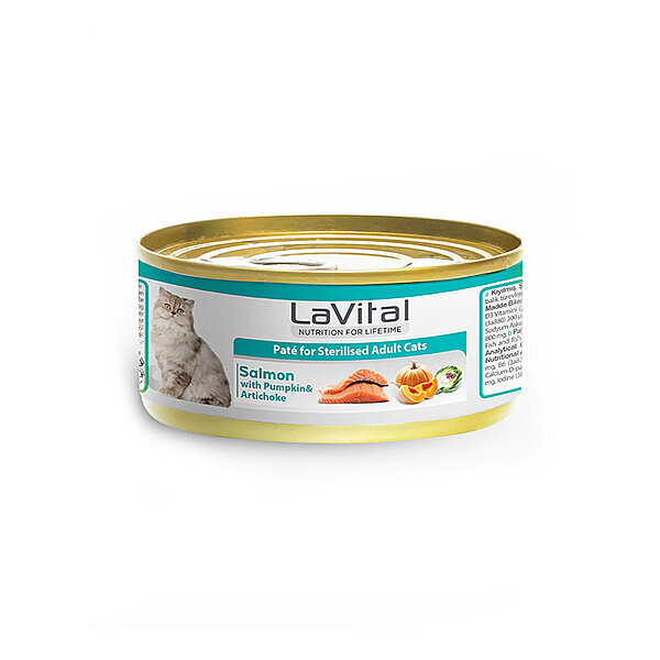La Vital Somonlu, Balkabağı ve Enginarlı Sterilised Yetişkin Kedi Konservesi 85 Gr
