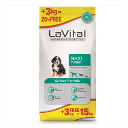 LaVital Somonlu Büyük Irk Yavru Kuru Köpek Maması 12+3 kg