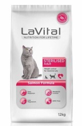 LaVital Somonlu Kısırlaştırılmış Yetişkin Kuru Kedi Maması 12 kg