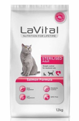 LaVital Somonlu Kısırlaştırılmış Yetişkin Kuru Kedi Maması 12 kg - 1