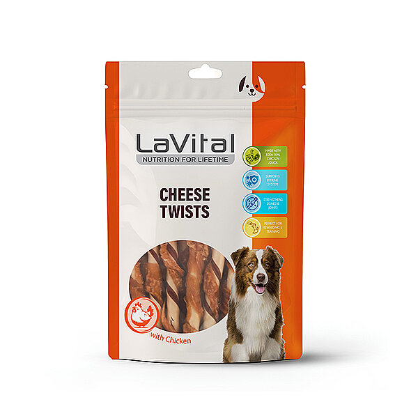 LaVital Tavuk ve Ördek Etli Peynirli Burgu Çubuk Köpek Ödül Maması 100 g - 1