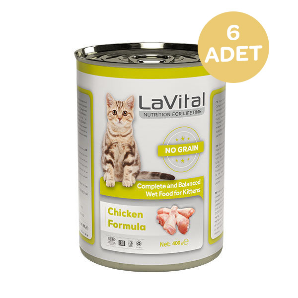 La Vital Tavuklu Yavru Kedi Yaş Maması 400 Gr x 6 Adet - 1