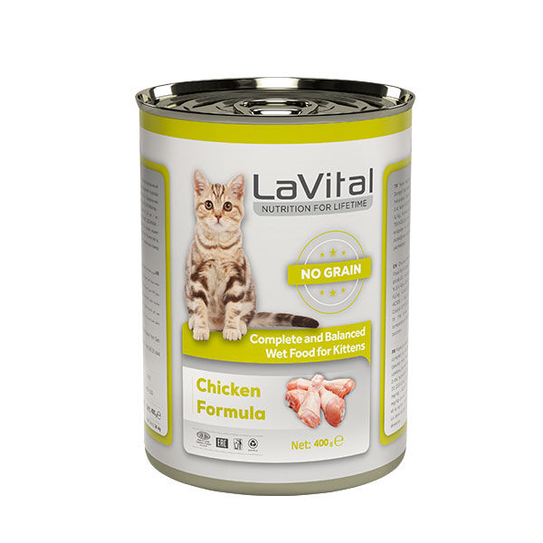 LaVital Tavuk Etli Tahılsız Ezme Yavru Yaş Kedi Maması 400 g - 1