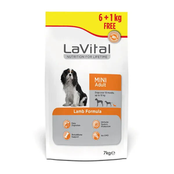 LaVital Kuzu Etli Küçük Irk Yetişkin Kuru Köpek Maması 6+1 kg - 1