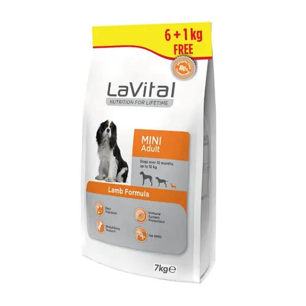 LaVital Küçük Irk Kuru Köpek Maması (Mini Adult) Kuzu Etli 6+1 KG - 4