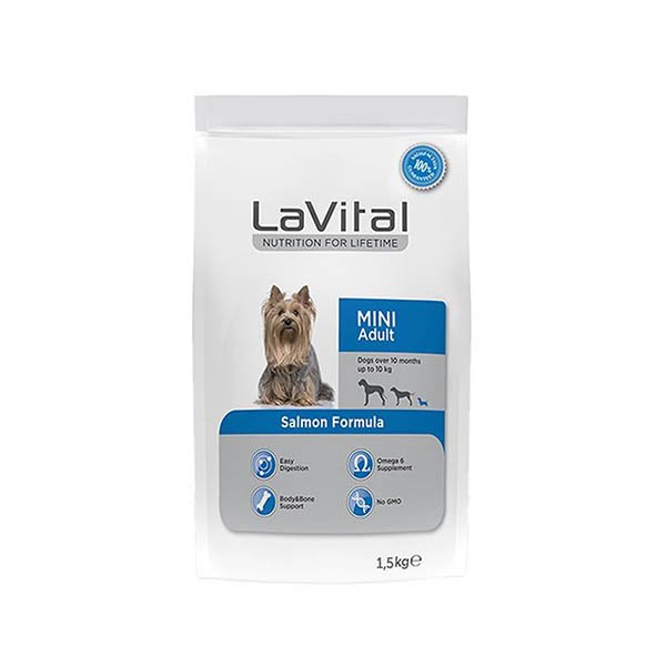 LaVital Küçük Irk Yetişkin Kuru Köpek Maması (Mini Adult) Somonlu 1.5 kg - 1