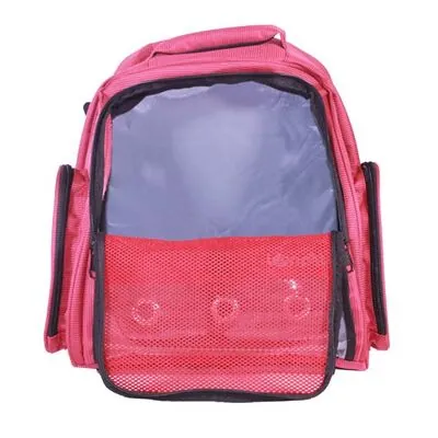 Leon Pet Sırt Çantası Şeffaf Lux Kırmızı - 4