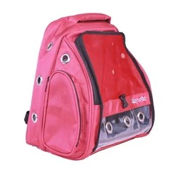 Leon Pet Sırt Çantası Şeffaf Lux Kırmızı - 2