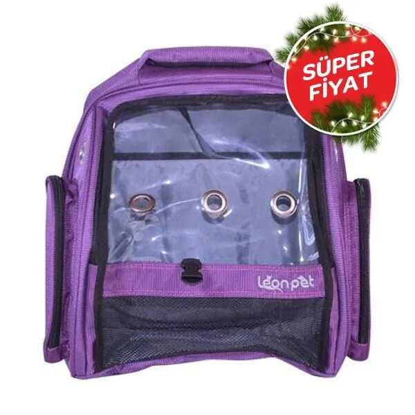 Leon Pet Sırt Çantası Şeffaf Lux Mor - 1