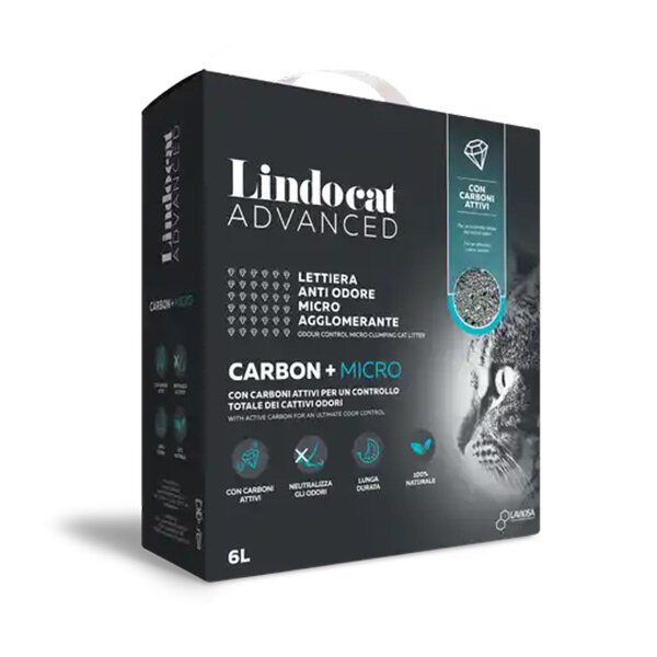Lindocat Advanced Carbon+ Aktif Karbonlu Ekstra Topaklanan İnce Taneli Kedi Kumu 6L - 3