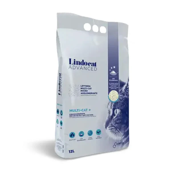 Lindocat Advanced Multicat Koku Önleyici & Ekstra Güçlü Topaklanan Kedi Kumu 12L - 3