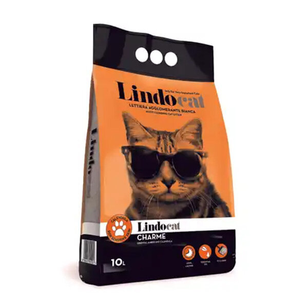 LindoCat Charme Amber Kokulu Kalın Taneli Topaklanan Kedi Kumu 10 L - 1
