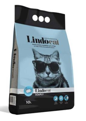 LindoCat Soaply Marsilya Sabunu Kokulu İnce Taneli Topaklanan Kedi Kumu 10 L - 1