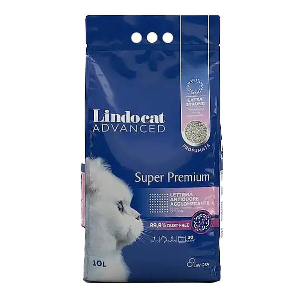 Lindocat Super Premium Extra Güçlü Topaklanan Pudra Kokulu Kedi Kumu 10L