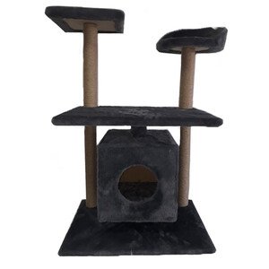 Lion Geniş Tabanlı Kedi Tırmalama Evi Koyu Gri