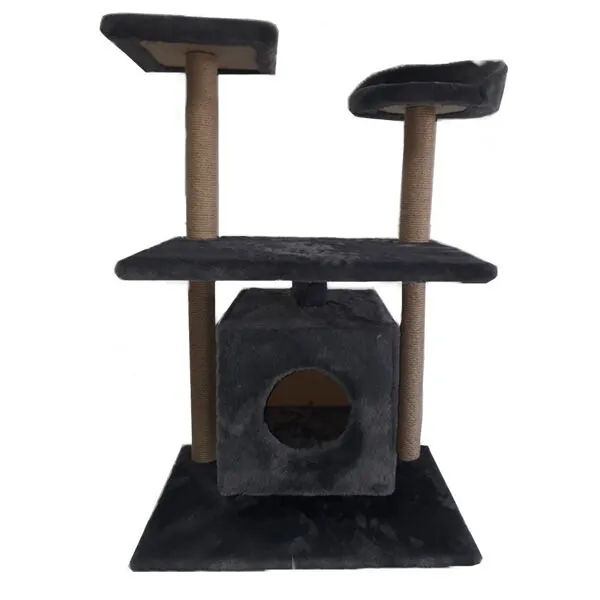 ​Lion Geniş Tabanlı Kedi Tırmalama Evi Koyu Gri - 1
