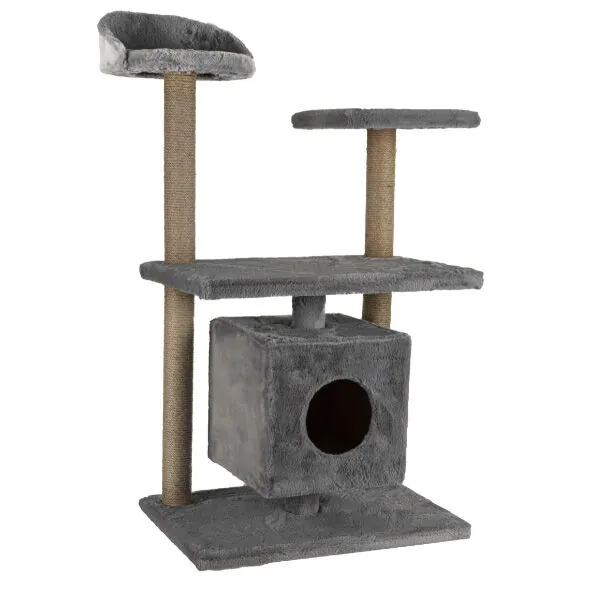 Lion Geniş Tabanlı Kedi Tırmalama Evi Açık Gri - 1