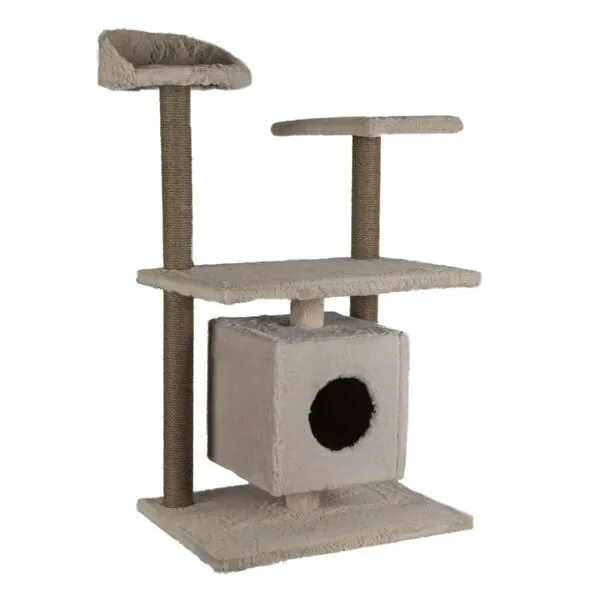 ​​Lion Geniş Tabanlı Kedi Tırmalama Evi Krem - 1