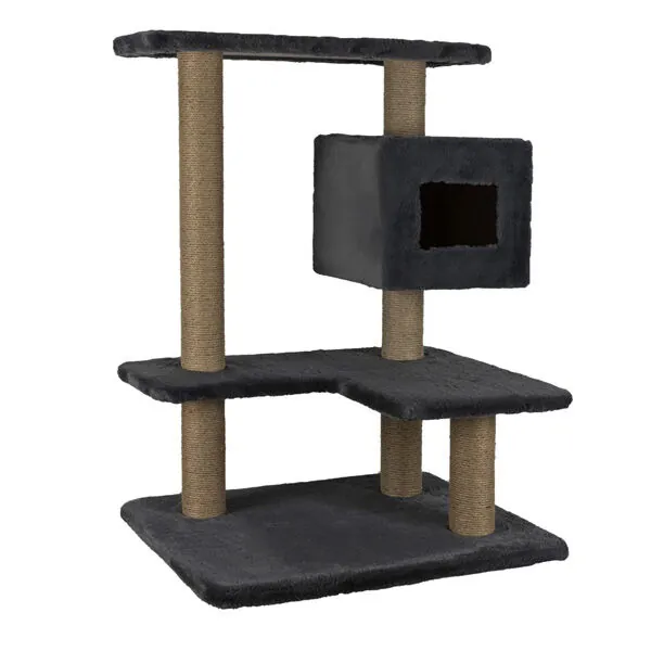 ​Lion Dream 3 Direkli Kedi Tırmalama Evi Antrasit - 1