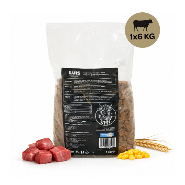 Luis Biftekli Yetişkin Köpek Maması 1 Kg x 6 Adet - 1