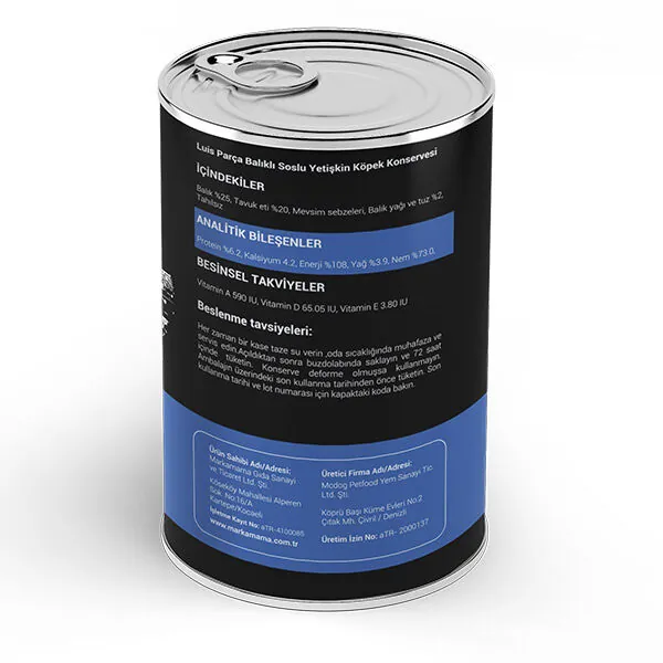 Luis Parça Balıklı Soslu Yetişkin Köpek Konservesi 415 GR - 2