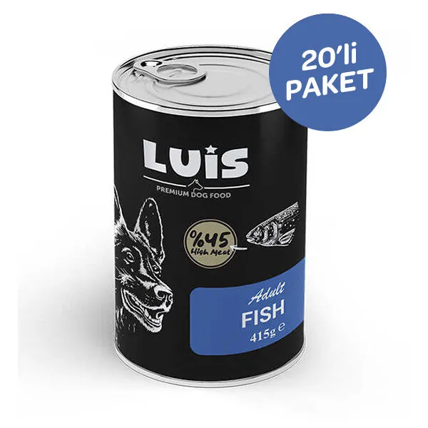 Luis Parça Balıklı Soslu Yetişkin Köpek Konservesi 415 GR x 20 Adet - 1