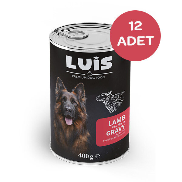 Luis Parça Kuzu Etli Soslu Köpek Yaş Maması 400 GR x 12 Adet - 1