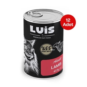 Luis Parça Kuzu Etli Soslu Yetişkin Kedi Konservesi 415 GR X 12 Adet
