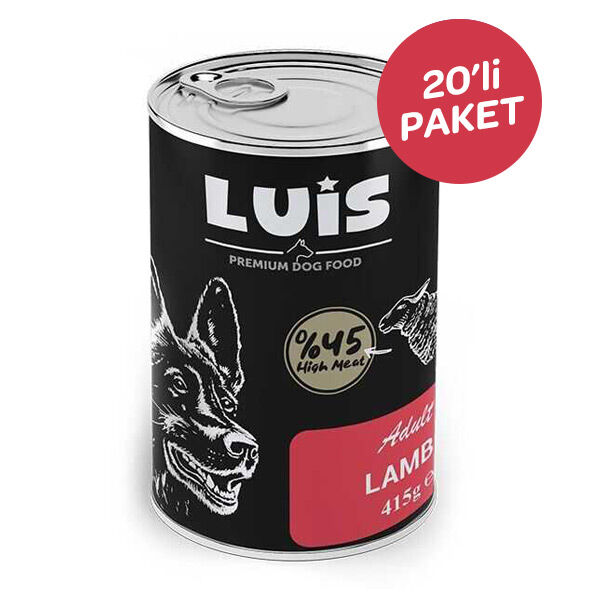 Luis Parça Kuzu Etli Soslu Yetişkin Köpek Yaş Maması 415 GR x 20 Adet - 1