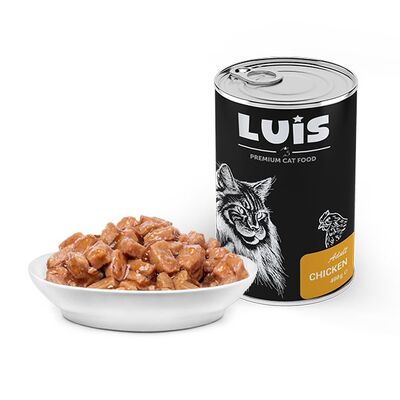 Luis Parça Tavuk Etli Soslu Kedi Konservesi 400 GR x 12 Adet - 2