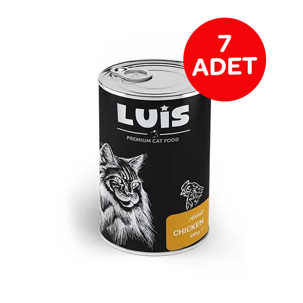 Luis Parça Tavuk Etli Soslu Kedi Konservesi 400 GR x 7 Adet - 1