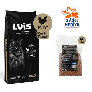 Luis Multicolor Renkli Taneli Tavuklu Yetişkin Kedi Maması 15 Kg