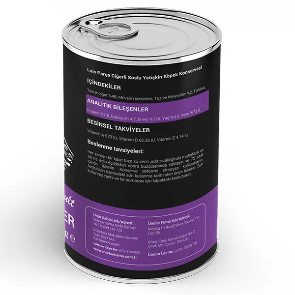 Luis Tavuk Ciğerli Yetişkin Köpek Konservesi 415 GR - 2