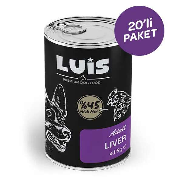 Luis Tavuk Ciğerli Yetişkin Köpek Konservesi 415 GR x 20 Adet - 1